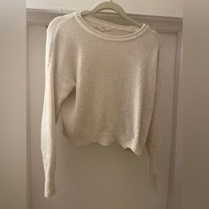 No comment cream polyester cropped sweater size medium‎